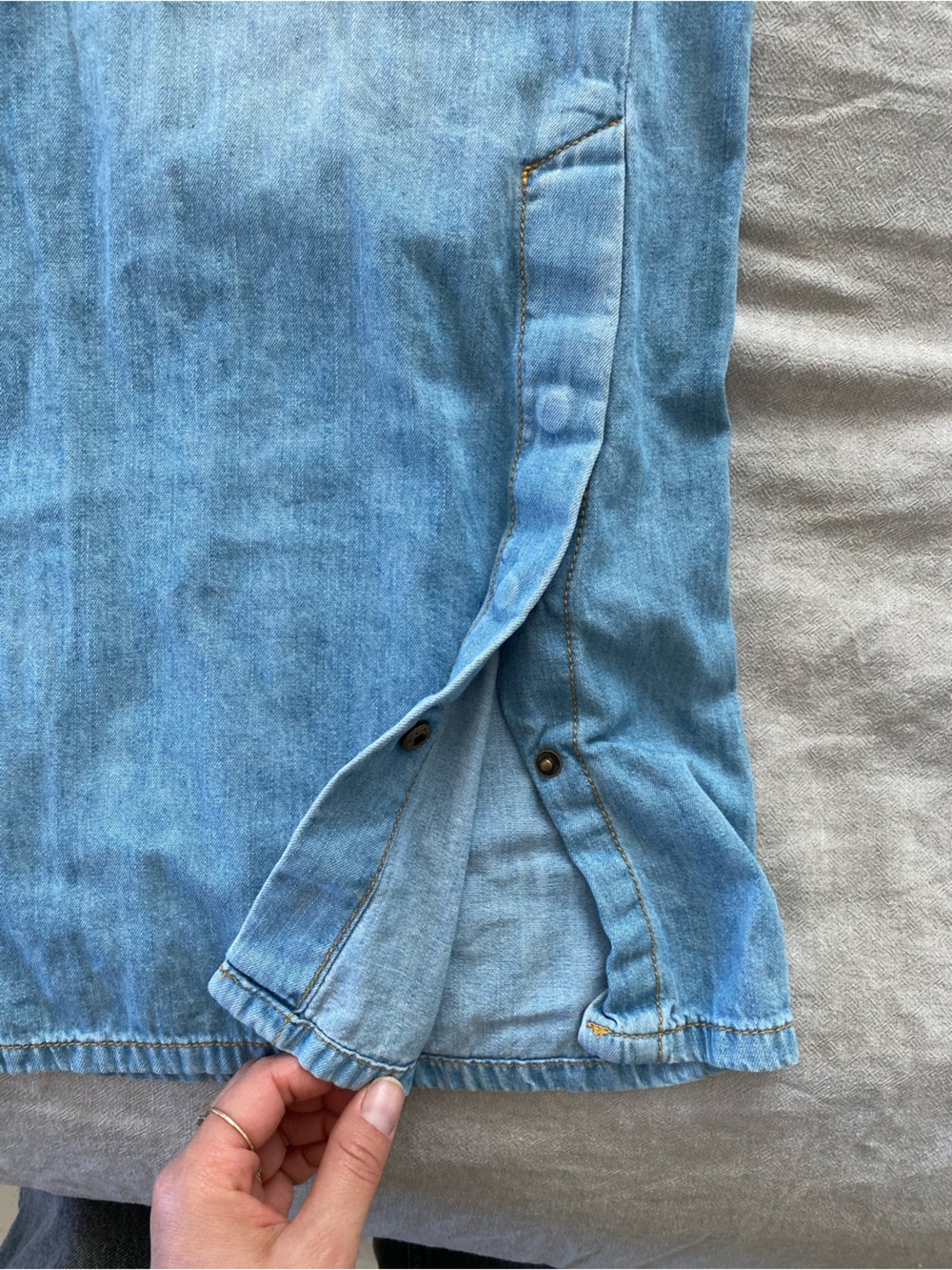 Anthropologie Pilcro Light Blue High Rise Wide-Leg Tie-Waist Jeans - Picture 6 of 15
